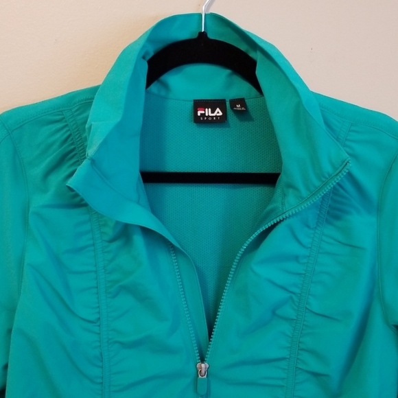 Fila Sport teal ruched zip track jacket EUC - Picture 2 of 6